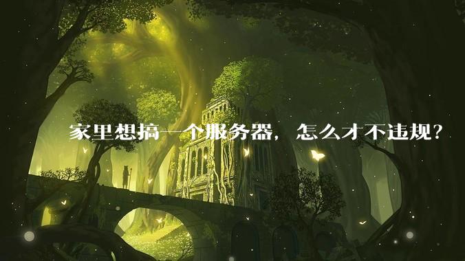 家里想搞一个服务器,怎么才不违规?